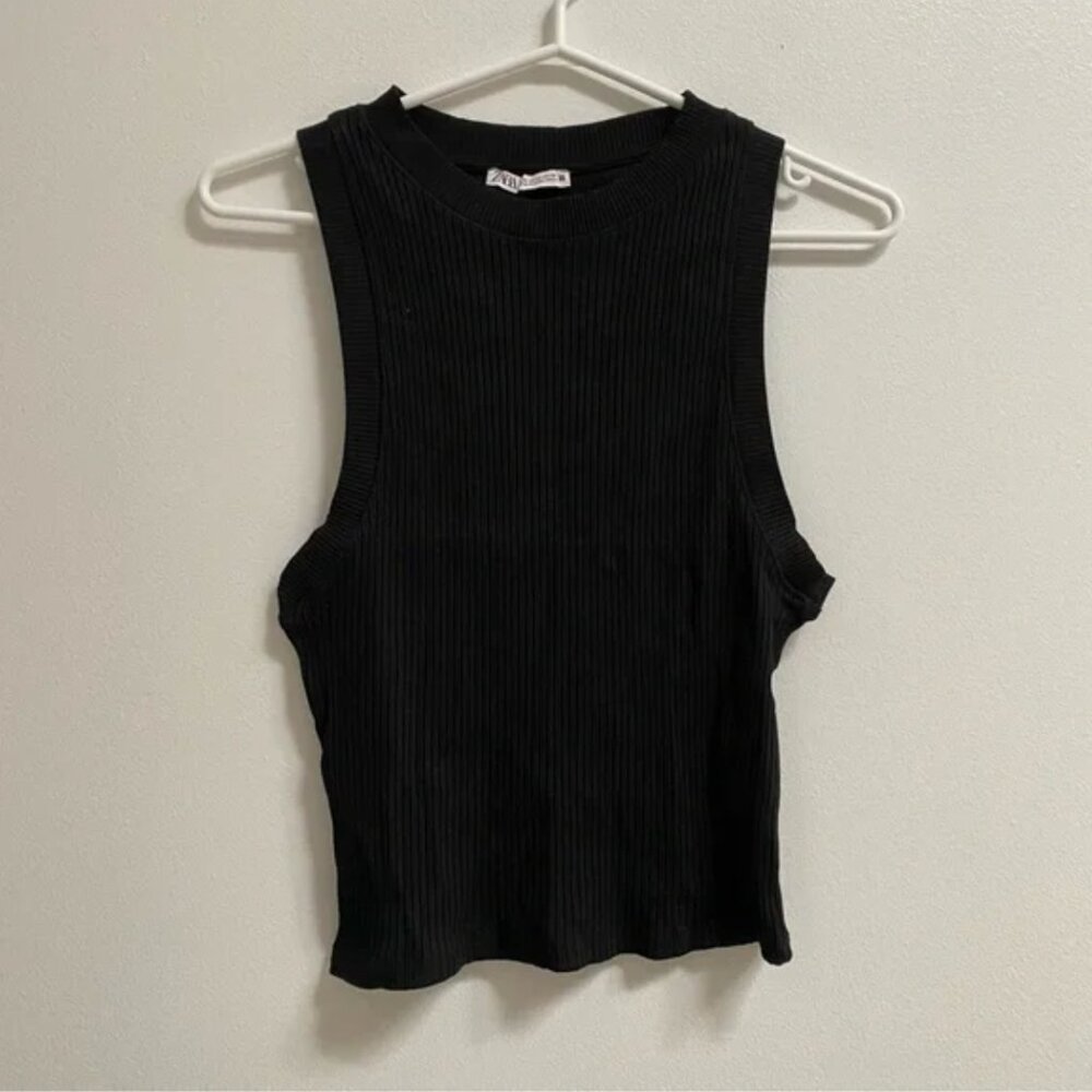 Zara Ribbed Crop Top M